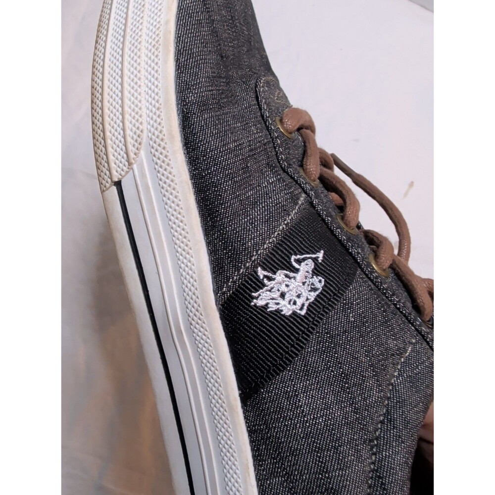 US Polo Assn Chambray Helm 7m Men’s Gray/Brown Textile Low Top Lace-Up Casual - Picture 5 of 5